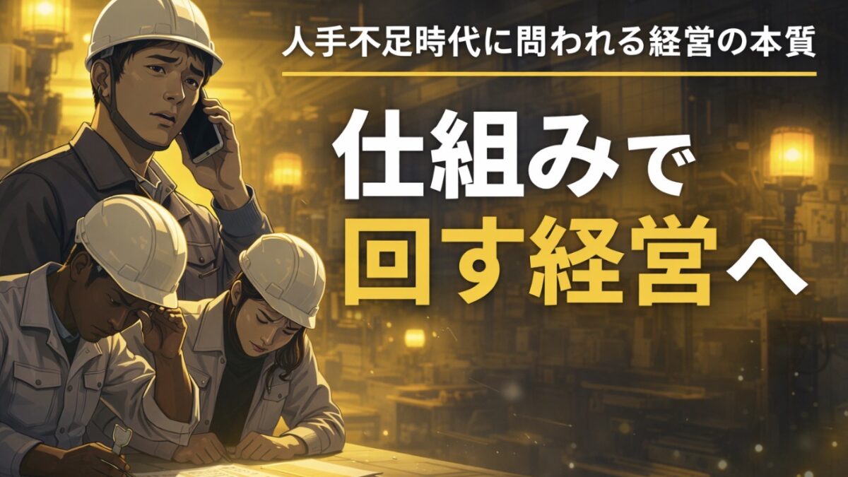 人手不足時代に問われる経営の本質 ― 気合いではなく「仕組み」で回す時代へ