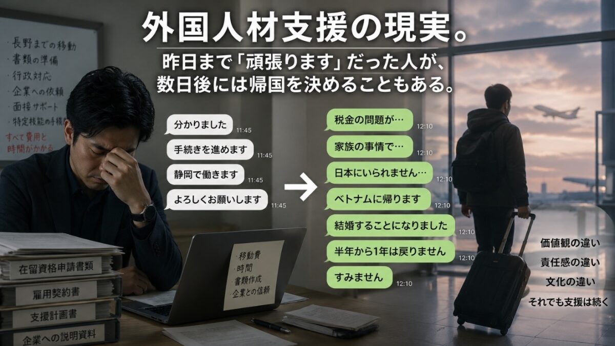 『すみません』の一言で終わる現実。外国人材支援の難しさ。
