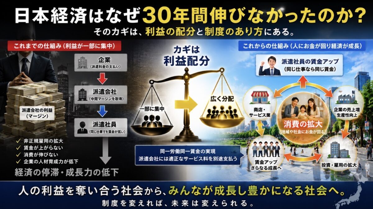 日本経済はなぜ30年間伸びなかったのか。私は『人』への利益配分を見直すべきだと思う。
