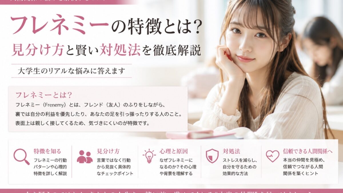 【フレネミーとは？】友達のふりをした敵の特徴・見分け方・心理・対処法を心理学の視点で徹底解説